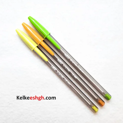 خودکار بیک کریستال لارج 1.6mm - بسته های ۳ رنگ (کد 086)