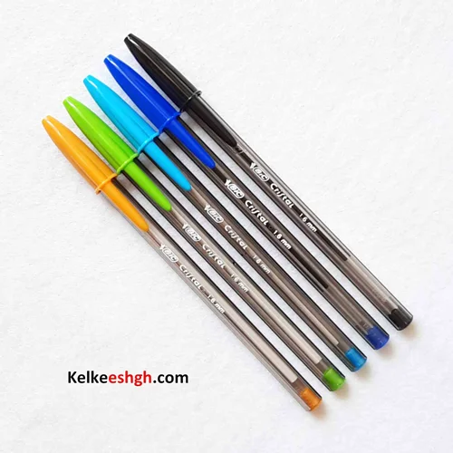 خودکار بیک کریستال لارج 1.6mm - بستههای 5 رنگ (کد 096)