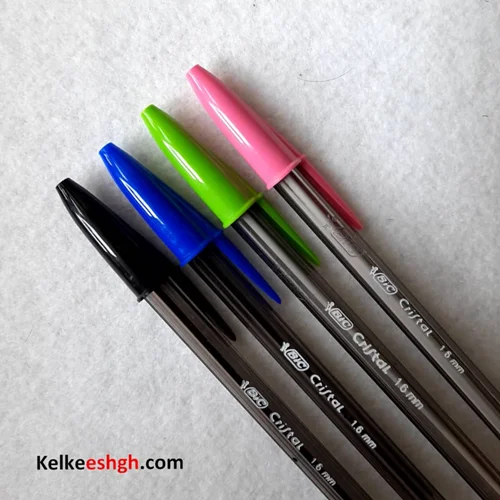 خودکار بیک کریستال لارج 1.6mm - بسته های 4 رنگ (کد 082)