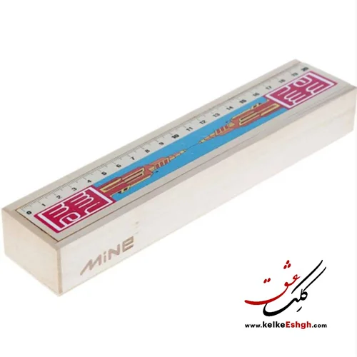 مدادرنگی 12 رنگ ماین مدل یونیک طرح F جعبه چوبی به همراه تراش