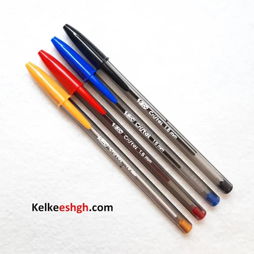 خودکار بیک کریستال لارج 1.6mm - بسته های 4 رنگ (کد 084)