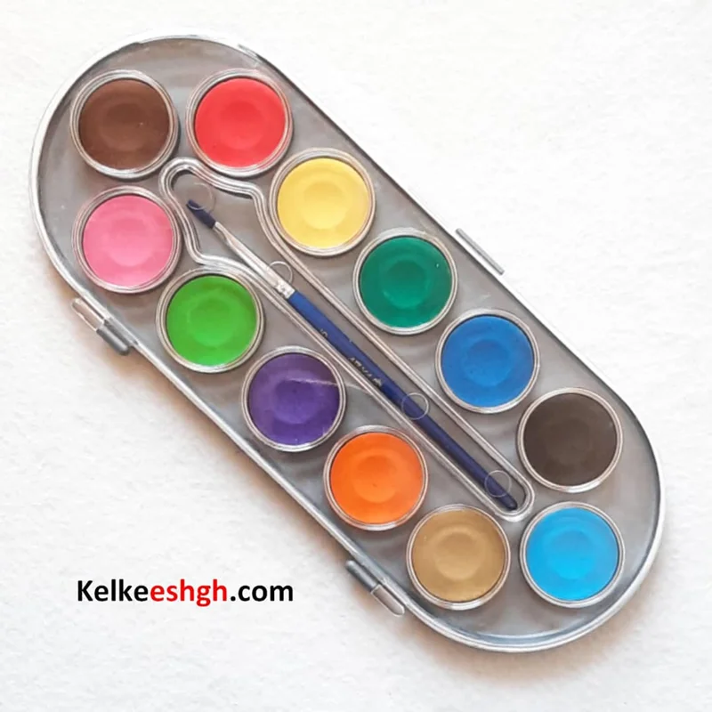 آبرنگ ۱۲ رنگ طرح بیضی بزرگ کد 5005