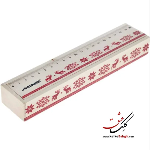 مدادرنگی 12 رنگ ماین مدل تیمبر طرح C جعبه چوبی به همراه تراش