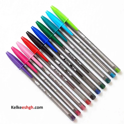 خودکار بیک 1.6mm کریستال لارج - بسته 10 رنگ ویژه خوشنویسان خودکاری (کد 095)