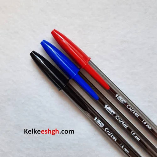 خودکار بیک کریستال لارج 1.6mm - بسته های 3 رنگ (کد 079)