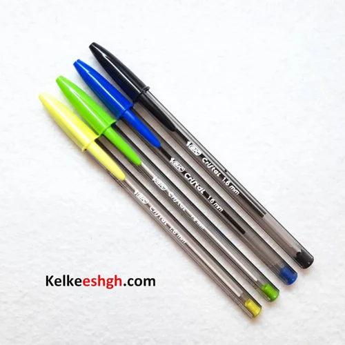 خودکار بیک کریستال لارج 1.6mm - بسته های 4 رنگ (کد 085)