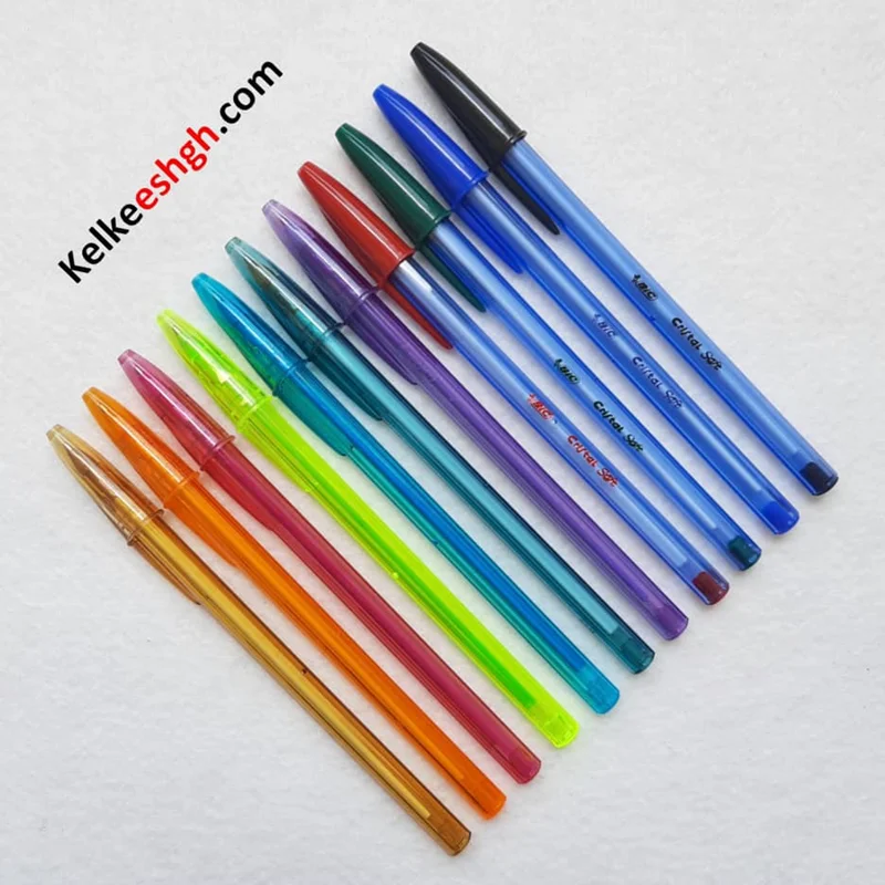 خودکار بیک سافت و فشن 1.2mm - بستههای ۱۰ رنگ بدون رنگ طلایی (کد ۲۰۴)