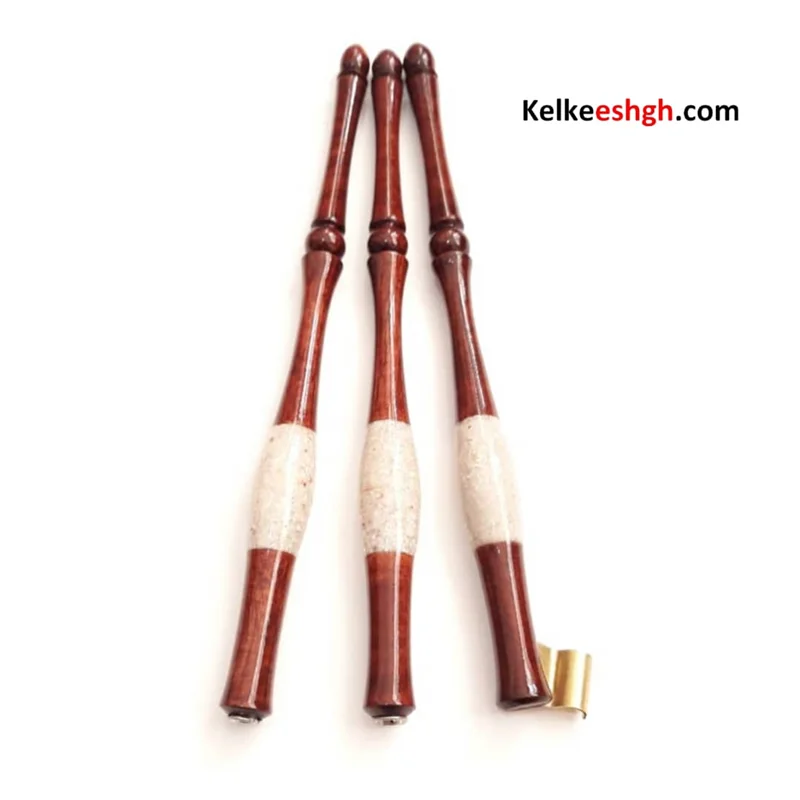 دسته قلم دیپ و آبلیک چوب گردو با صدف دریایی (کد 212)