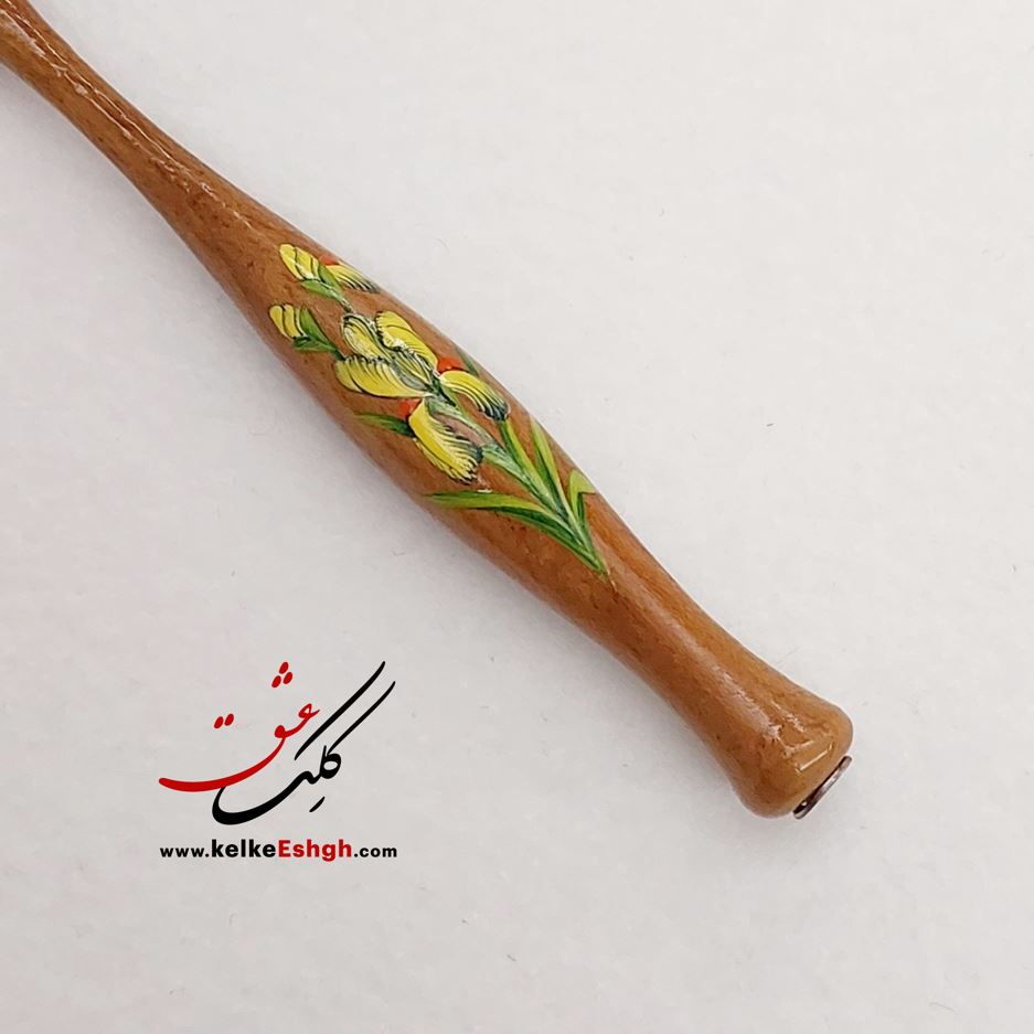 دسته قلم خوشنویسی لاتین دیپ - مدل کهکشان تذهیب شده چوب گردو (کد ۱۰)