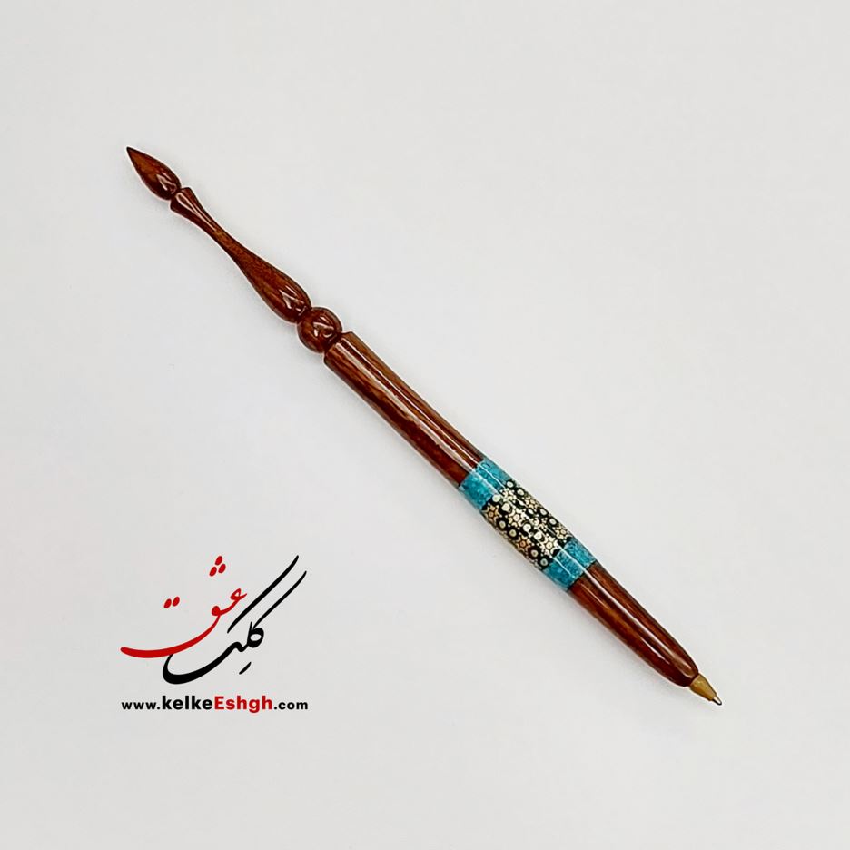 خودکار چوبی خاتم و فیروزه (کد 809)
