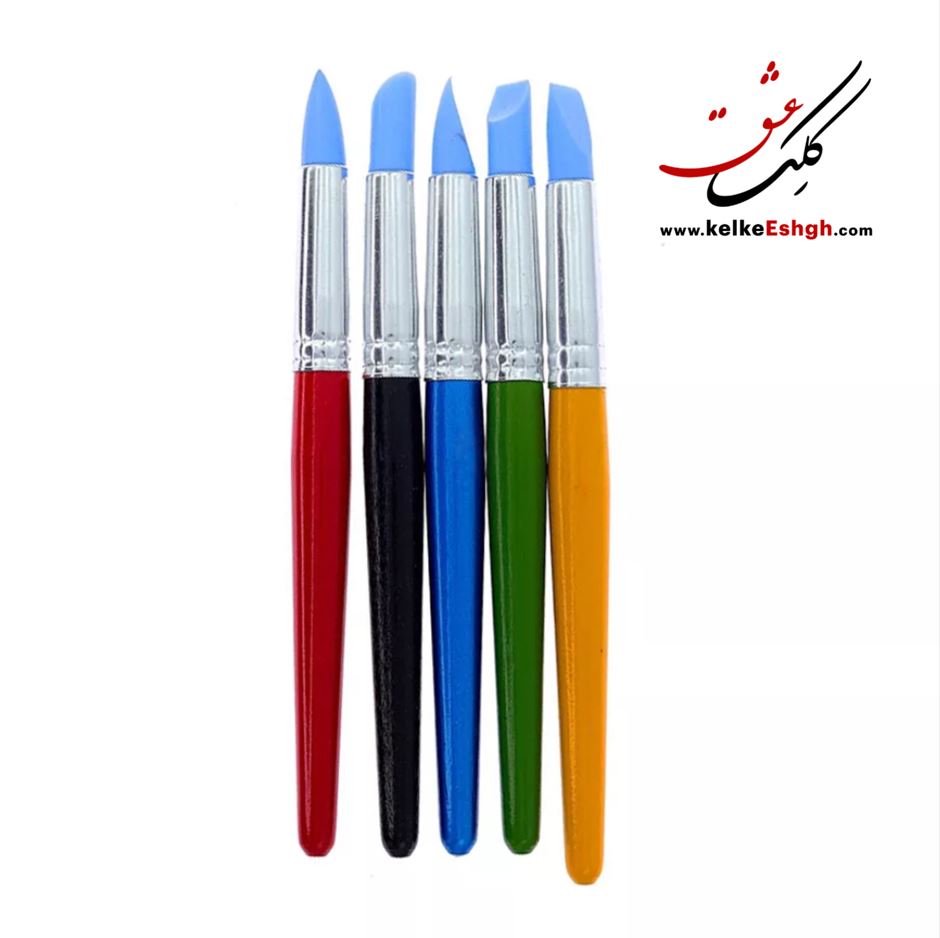 قلم سیلیکونی (محو کن) حرفه ای دسته رنگی ست 5 عددی