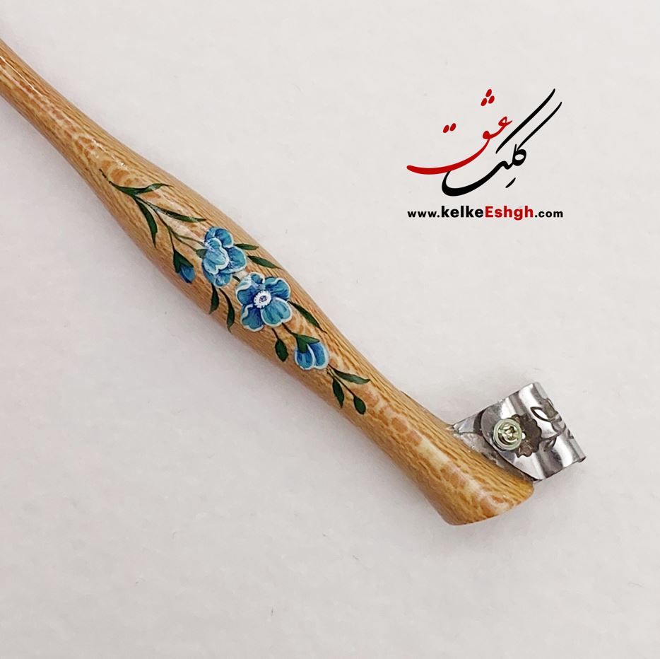 دسته قلم خوشنویسی لاتین آبلیک - مدل سپنتا تذهیب شده چوب گردو (کد ۱۰)